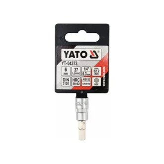YATO nástrčný kľúč na bity Allen 1/4" 6 mm CrV