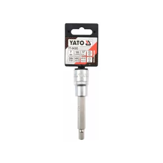   YATO Dlhý nástrčný kľúč na bity Allen 1/2" 7 mm CrV