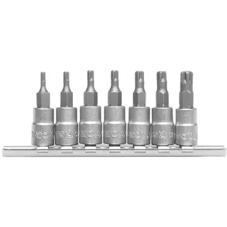   YATO Sada nástrčných kľúčov na bity 7-dielna diera 5-kolíkový Torx 1/4" T10-T40 CrV