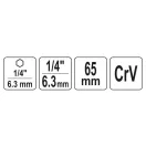 YATO Adaptér pre nástrčný kľúč 1/4" Hex -> 1/4" štvorcový CrV