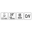 YATO Adaptér pre nástrčný kľúč 1/4" Hex -> 3/8" štvorcový CrV