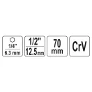 YATO Adaptér pre nástrčný kľúč 1/4" Hex -> 1/2" štvorcový CrV