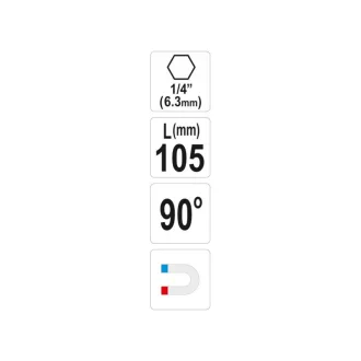 YATO Ručný rohový skrutkovač 90° 105 mm