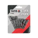 Sada adaptérov YATO nástrčných kľúčov 8 dielov 1/4" Hex -> 1/4", 3/8", 1/2" štvorcový CrV