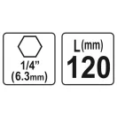 YATO držiak bitov 120 mm 1/4"