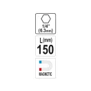 YATO držiak bitov 150 mm 1/4" magnetický