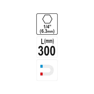 YATO držiak bitov 300 mm 1/4" magnetický