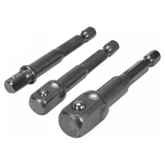   Sada adaptérov YATO nástrčných kľúčov 3 diely 1/4" Hex -> 1/4", 3/8", 1/2" štvorec