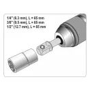 Sada adaptérov YATO nástrčných kľúčov 3 diely SDS-Plus -> 1/4", 3/8", 1/2" štvorec