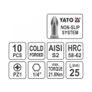 Hrot bitov YATO PZ1 x 25 mm (10 ks)