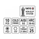 Hrot bitov YATO PZ3 x 25 mm (10 ks)