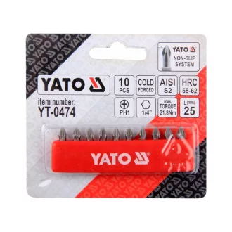 YATO Sada hrotov bitov 10 kusov PH1 25 mm