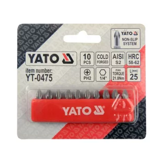 Hrot bitov YATO PH2 x 25 mm (10 ks)