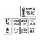 Hrot bitov YATO PH2 x PH2 x 65 mm (10 ks)