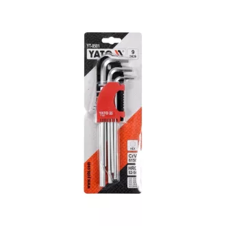   YATO sada dlhých imbusových kľúčov 9 kusov 1,5-10 mm CrV