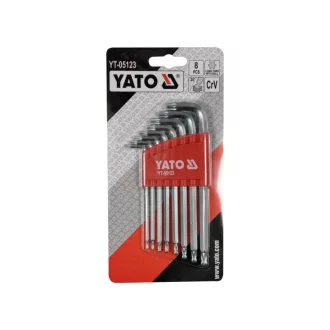   YATO Sada kľúčov Torx s guľovou hlavou 8 dielov T9-T40 CrV