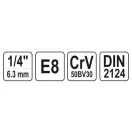 YATO nástrčný kľúč vonkajší torx 1/4" E8 CrV