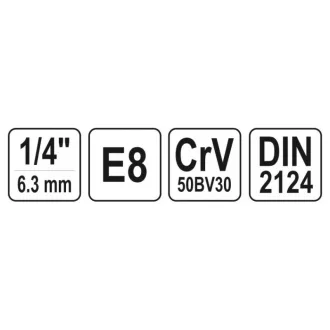 YATO nástrčný kľúč vonkajší torx 1/4" E8 CrV