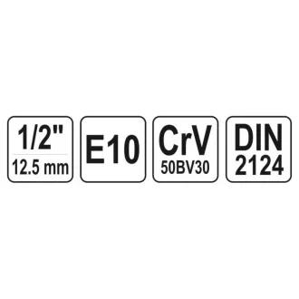 YATO nástrčný kľúč vonkajší torx 1/2" E10 CrV