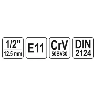 YATO nástrčný kľúč vonkajší torx 1/2" E11 CrV