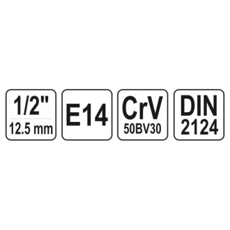 YATO nástrčný kľúč vonkajší Torx 1/2" E14 CrV