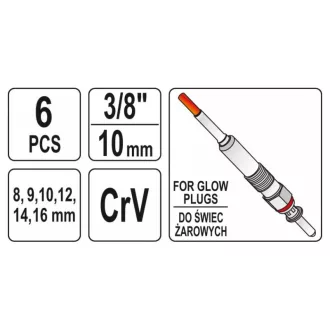 YATO Sklopný kľúč na žeravenie 6 dielov 3/8" CrV
