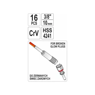   Sada na odstránenie poškodenej žeraviacej sviečky YATO 16 dielna 3/8" CrV