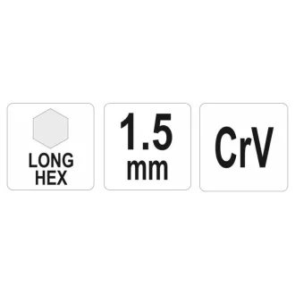 YATO dlhý imbusový kľúč 1,5 mm CrV