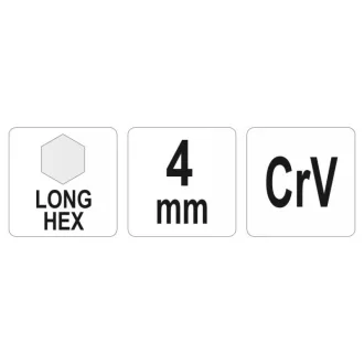 YATO dlhý imbusový kľúč 4,0 mm CrV