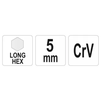 YATO dlhý imbusový kľúč 5,0 mm CrV