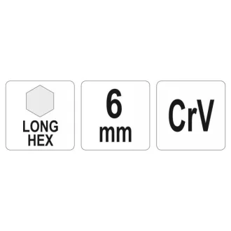 YATO dlhý imbusový kľúč 6,0 mm CrV