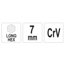 YATO dlhý imbusový kľúč 7,0 mm CrV