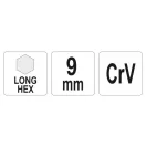 YATO dlhý imbusový kľúč 9,0 mm CrV