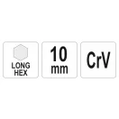 YATO dlhý imbusový kľúč 10,0 mm CrV