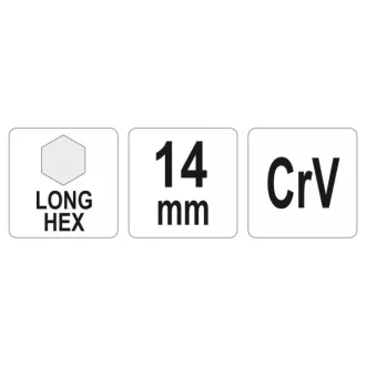 YATO dlhý imbusový kľúč 14,0 mm CrV