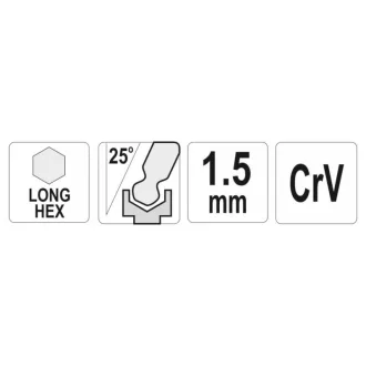 YATO Dlhý imbusový kľúč s guľovou hlavou 1,5 mm CrV