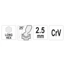 YATO Dlhý imbusový kľúč s guľovou hlavou 2,5 mm CrV