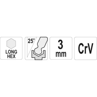   YATO Guľová hlava imbusový kľúč 3,0 mm / 20 x 100 mm CrV