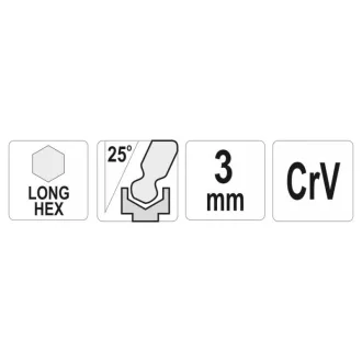   YATO Guľová hlava imbusový kľúč 3,0 mm / 20 x 100 mm CrV