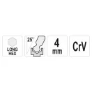 YATO Guľová hlava imbusový kľúč 4,0 mm / 25 x 105 mm CrV