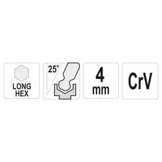   YATO Guľová hlava imbusový kľúč 4,0 mm / 25 x 105 mm CrV