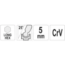 YATO Guľová hlava imbusový kľúč 5,0 mm / 27 x 116 mm CrV