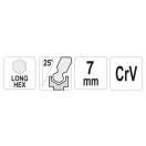 YATO Dlhý imbusový kľúč s guľovou hlavou 7,0 mm CrV