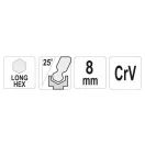 YATO Guľová hlava imbusový kľúč 8,0 mm / 36 x 155 mm CrV