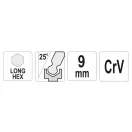 YATO Imbusový kľúč s dlhou guľovou hlavou 9,0 mm CrV