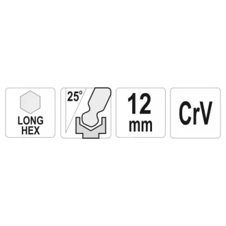 YATO Imbusový kľúč s dlhou guľovou hlavou 12,0 mm CrV