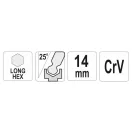 YATO Imbusový kľúč s dlhou guľovou hlavou 14,0 mm CrV