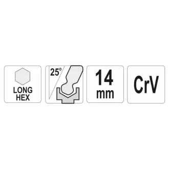 YATO Imbusový kľúč s dlhou guľovou hlavou 14,0 mm CrV