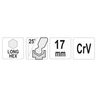 YATO Imbusový kľúč s dlhou guľovou hlavou 17,0 mm CrV