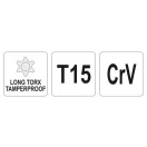 YATO Dlhý torx kľúč T15 CrV
